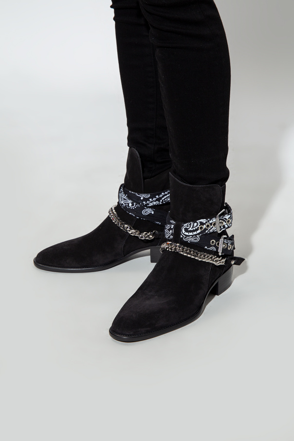 Black 'Bandana' heeled ankle boots Amiri - GenesinlifeShops